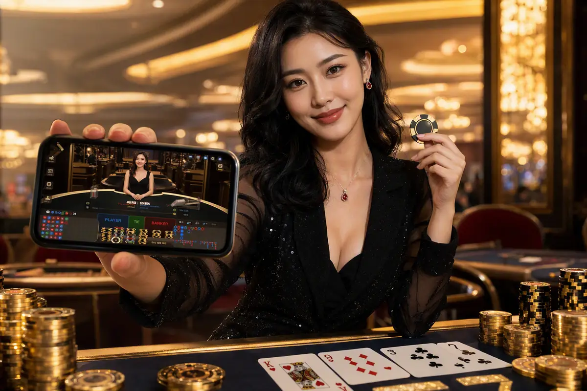 mm77 Live Dealer ဒိုင်လာနှင့် ကစားမှုမြင်ကွင်း